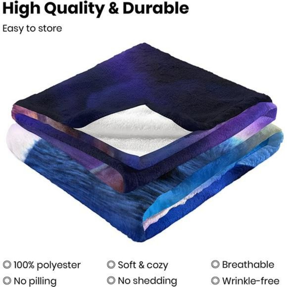 Flannel Blanket with Short Plush Pillowcase, Lightweight Throw Blanket, 40x50‘’ - Picture 5 of 7